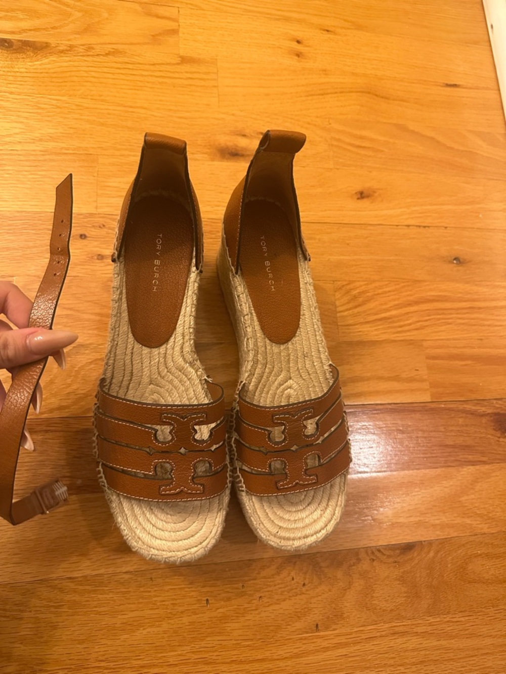 Tory Burch Tan Leather Espadrille High platform - Picture 3 of 6